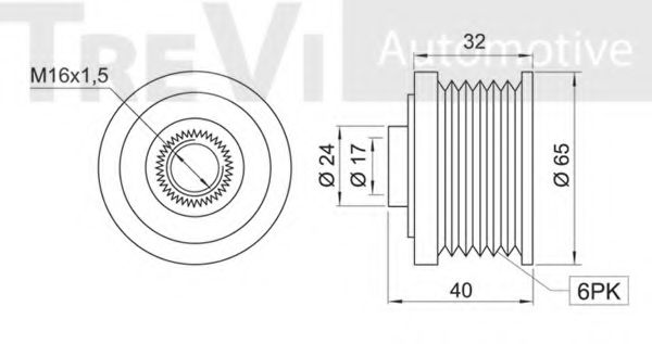 Механизм свободного хода генератора TREVI AUTOMOTIVE TC1551