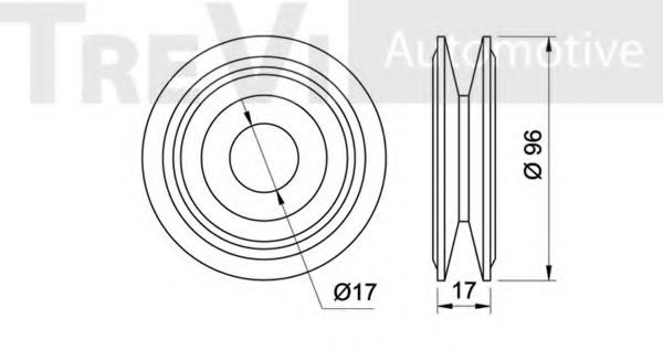 Паразитный / ведущий ролик, поликлиновой ремень TREVI AUTOMOTIVE T1729