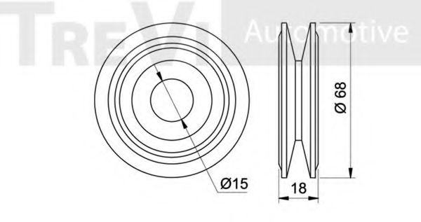 Паразитный / ведущий ролик, поликлиновой ремень TREVI AUTOMOTIVE T1758