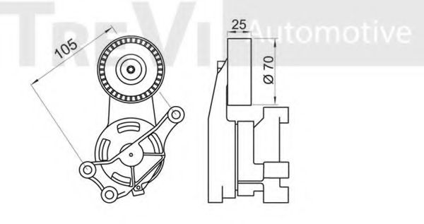 Натяжитель ремня, клиновой зубча TREVI AUTOMOTIVE TA1813