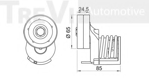 Натяжная планка, поликлиновой ремень TREVI AUTOMOTIVE TA2035