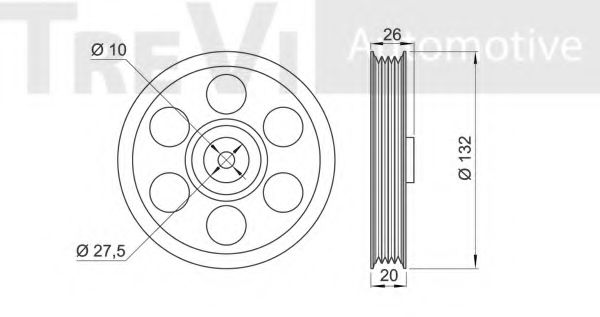 Паразитный / ведущий ролик, поликлиновой ремень TREVI AUTOMOTIVE T2770