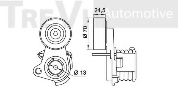 Натяжитель ремня, клиновой зубча TREVI AUTOMOTIVE TA1932