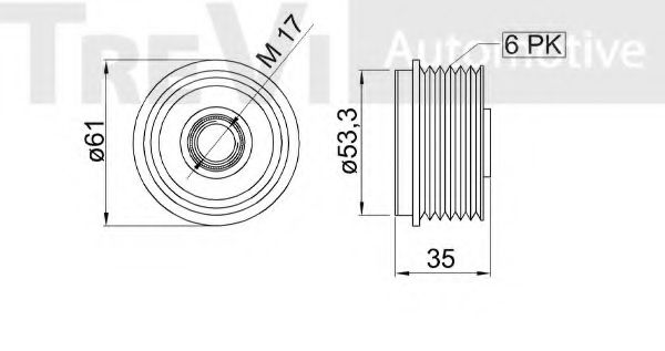 Механизм свободного хода генератора TREVI AUTOMOTIVE TC1572