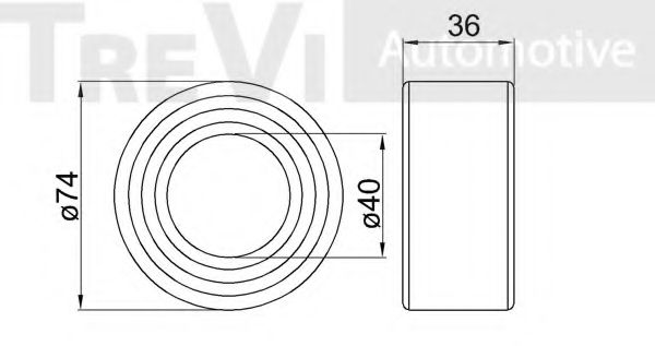 Комплект подшипника ступицы колеса TREVI AUTOMOTIVE KR105