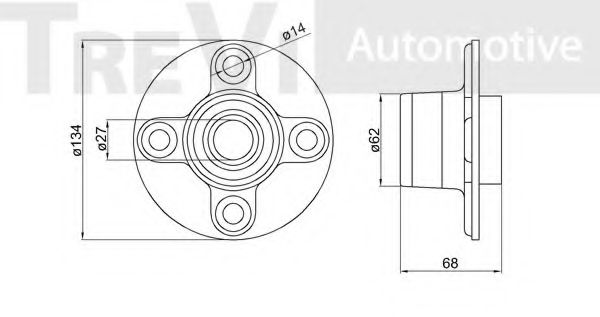 Комплект подшипника ступицы колеса VEMA 516829