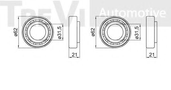 Комплект подшипника ступицы колеса TREVI AUTOMOTIVE 34001