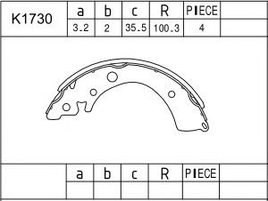 Комплект тормозных колодок ASIMCO K1730