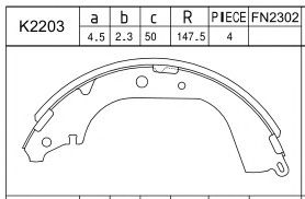 Комплект тормозных колодок ASIMCO K2203