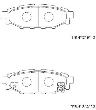 Комплект тормозных колодок, дисковый тормоз ASIMCO KD3722