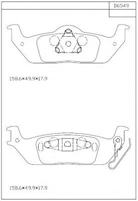 Комплект тормозных колодок, дисковый тормоз ASIMCO KD6549