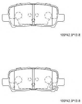 Комплект тормозных колодок, дисковый тормоз ASIMCO KD9744