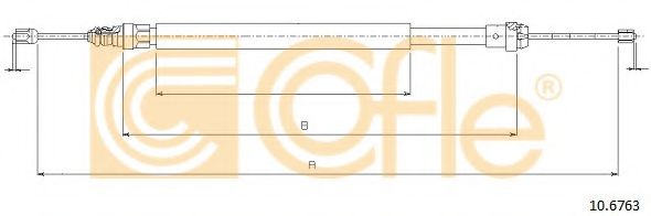 Трос, стояночная тормозная система COFLE 10.6763