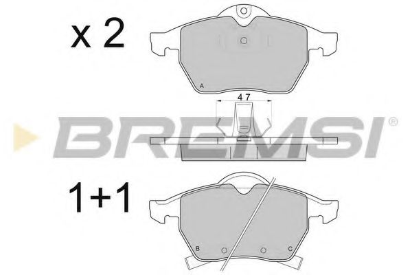 Комплект тормозных колодок, дисковый тормоз BREMSI BP2813