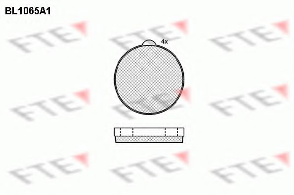 Комплект тормозных колодок, дисковый тормоз FTE BL1065A1