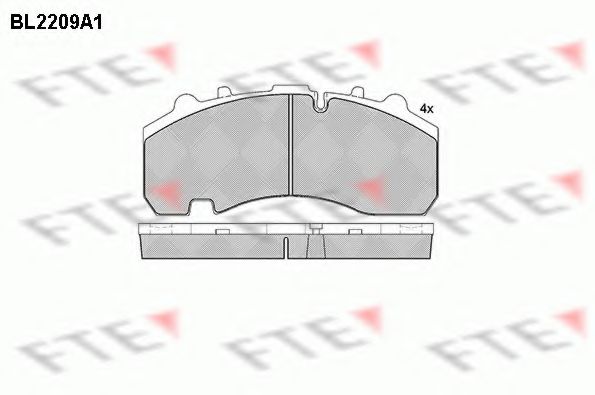 Комплект тормозных колодок, дисковый тормоз FTE BL2209A1