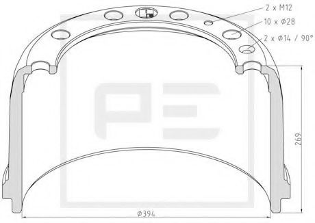 Тормозной барабан AUGER 31048