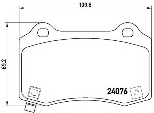 Комплект тормозных колодок, дисковый тормоз BREMBO P 11 024