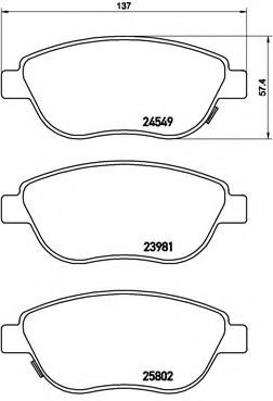 Комплект тормозных колодок, дисковый тормоз BREMBO P 23 153