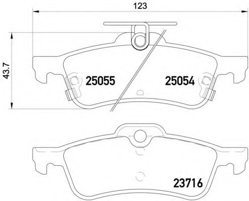 Комплект тормозных колодок, дисковый тормоз BREMBO P 28 070