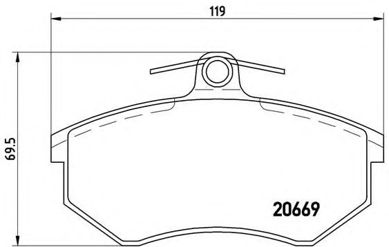 Комплект тормозных колодок, дисковый тормоз BREMBO P 85 093