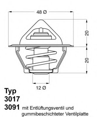 Термостат, охлаждающая жидкость WAHLER 3017.87D2