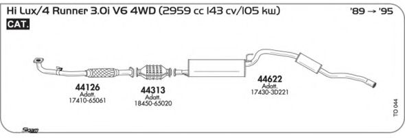 Система выпуска ОГ AKS DASIS SGTO044