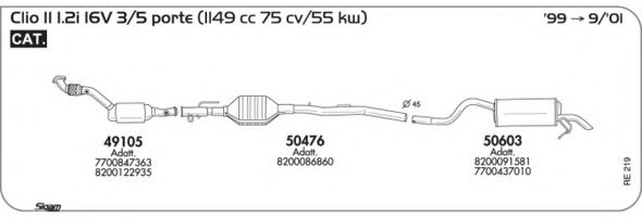 Система выпуска ОГ AKS DASIS SGRE219
