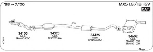 Система выпуска ОГ AKS DASIS SGMZ053