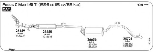 Система выпуска ОГ AKS DASIS SGFO216