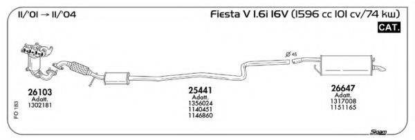 Система выпуска ОГ AKS DASIS SGFO183