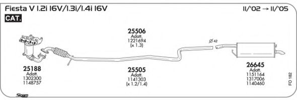 Система выпуска ОГ AKS DASIS SGFO182