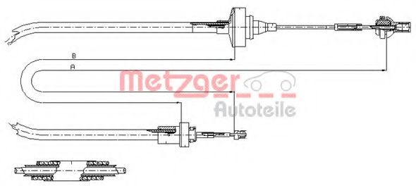 Трос, управление сцеплением METZGER 11.2871