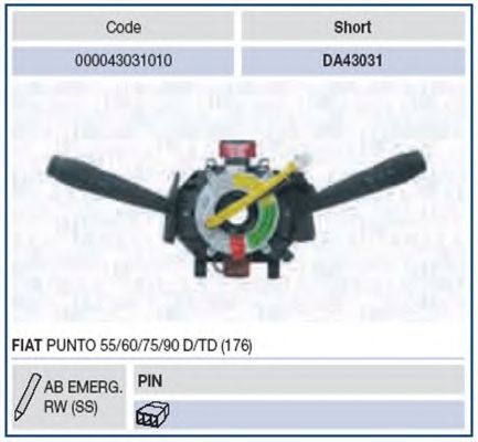 Выключатель на колонке рулевого управления MAGNETI MARELLI 43031