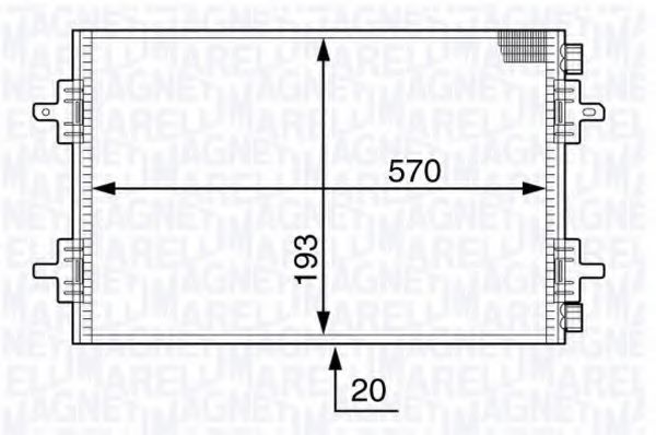 Конденсатор, кондиционер MAGNETI MARELLI 350203707000