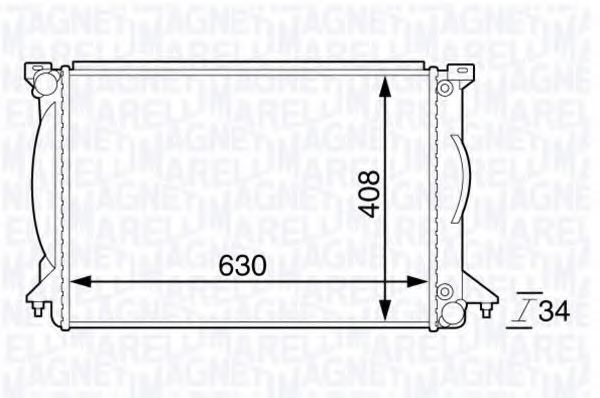 Радиатор, охлаждение двигателя MAGNETI MARELLI 350213143900