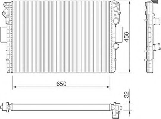 Радиатор, охлаждение двигателя MAGNETI MARELLI 350213182000