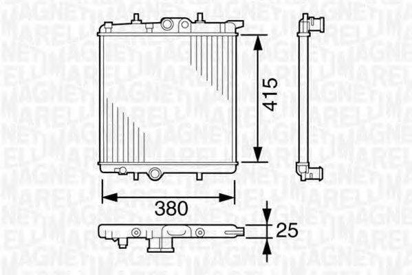 Радиатор, охлаждение двигателя MAGNETI MARELLI 350213388000