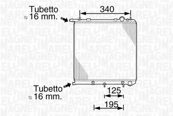 Радиатор, охлаждение двигателя MAGNETI MARELLI 350213819000