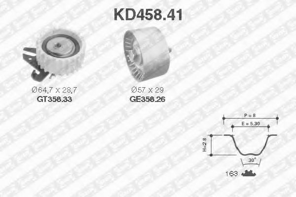 Комплект ремня ГРМ SNR KD458.41