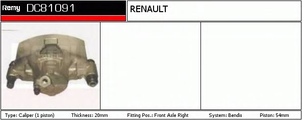 Тормозной суппорт DELCO REMY DC81091