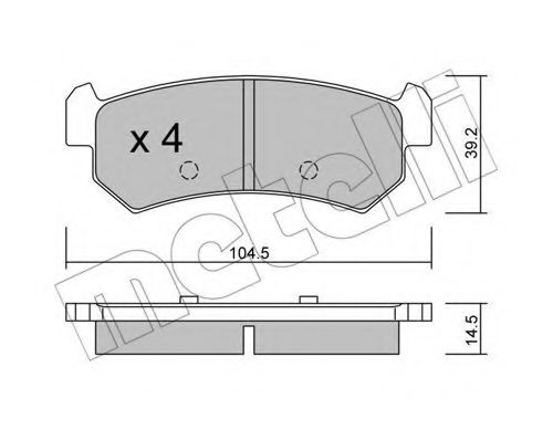 Комплект тормозных колодок, дисковый тормоз METELLI 22-0511-0