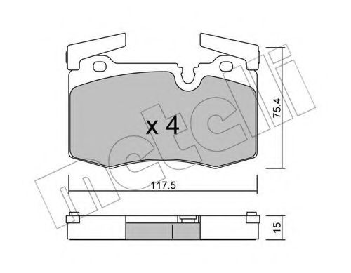 Комплект тормозных колодок, дисковый тормоз METELLI 22-0829-0