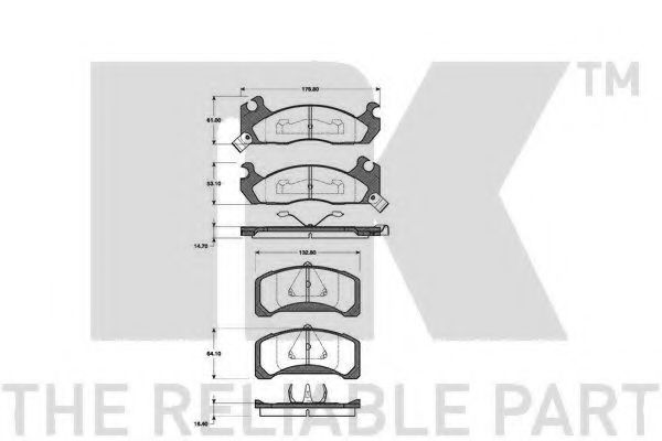 Комплект тормозных колодок, дисковый тормоз NK 222526