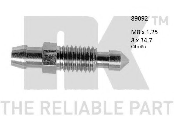 Болт воздушного клапана / вентиль NK 89092