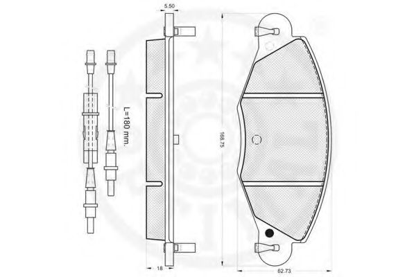 Комплект тормозных колодок, дисковый тормоз OPTIMAL 23273
