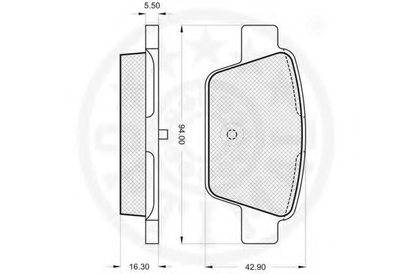 Комплект тормозных колодок, дисковый тормоз OPTIMAL 86100