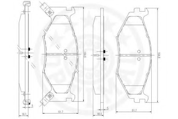 Комплект тормозных колодок, дисковый тормоз OPTIMAL 9937