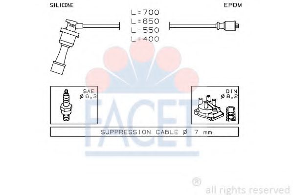 Комплект проводов зажигания FACET 4.9401