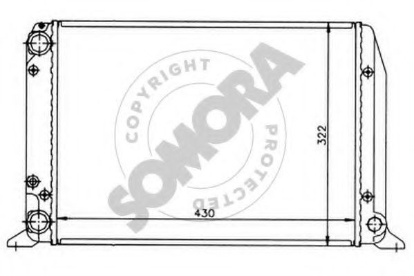 Радиатор, охлаждение двигателя SOMORA 021141